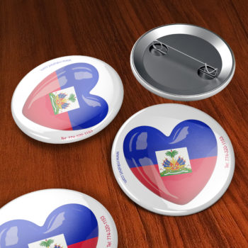 Haiti Flag-Heart Pin