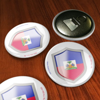 Haiti Flag-Shield Bottle Opener
